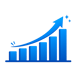 Blue Upward Chart Clip Art